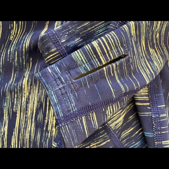 Under Armour heat gear 1/4 zip mock neck top blue and yellow - Picture 4 of 5